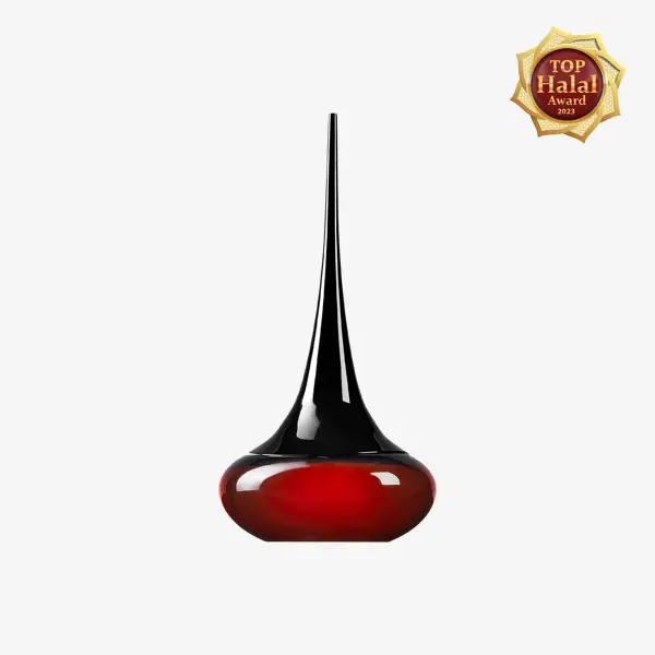 cairan hitam dan merah dalam wadah kaca