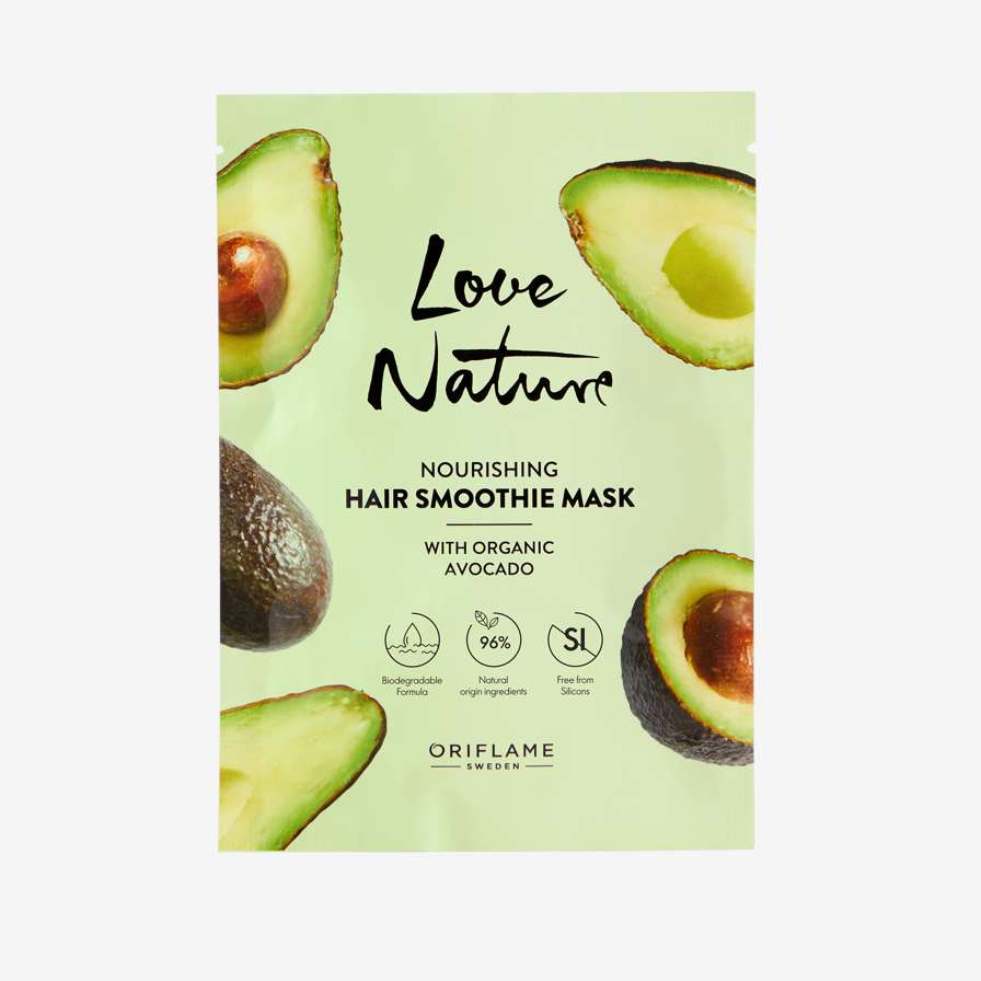 Mască smoothie pentru hrănirea părului cu avocado organic Love Nature