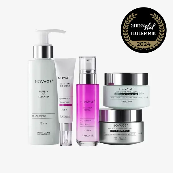 Novage+ Lift + Firm rikkaliku rutiini komplekt
