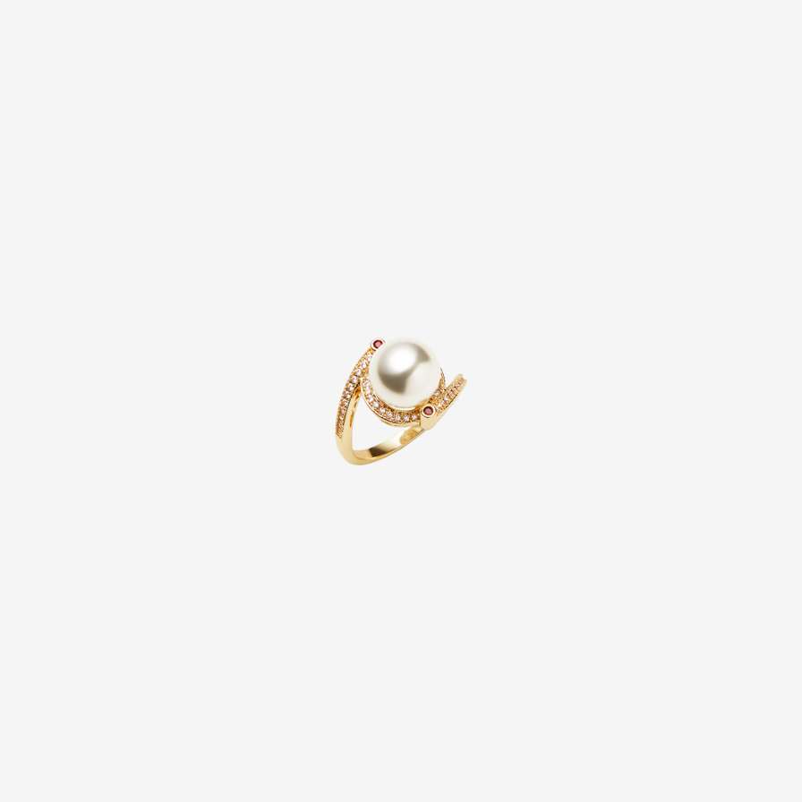 Moon Pearl Garnet Ring