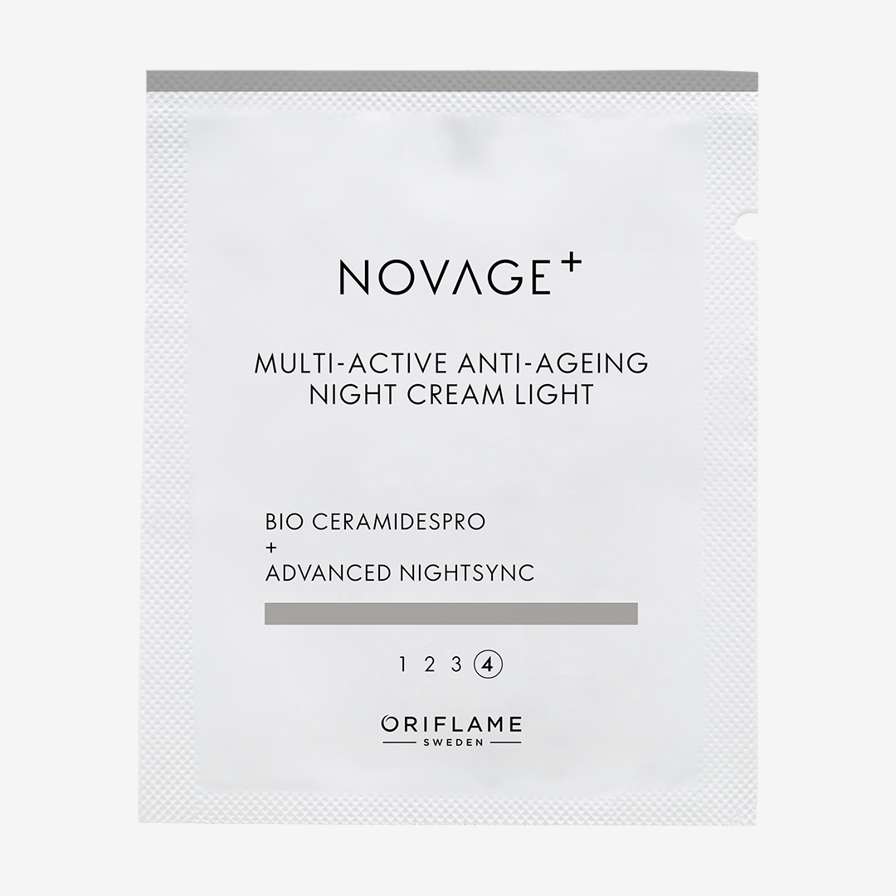 Δείγμα Ελαφριάς Αντιγηραντικής Κρέμας Νύχτας Πολλαπλής Δράσης Novage+