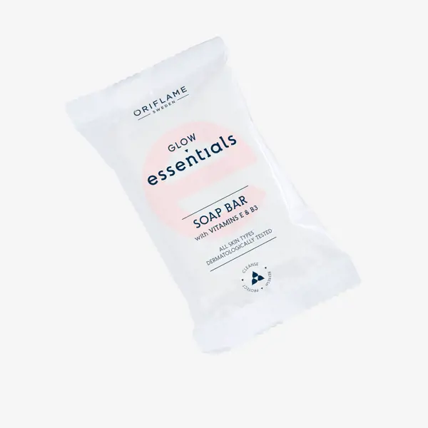 Jabón en Barra Aclarador con Vitaminas E & B3 Glow Essentials