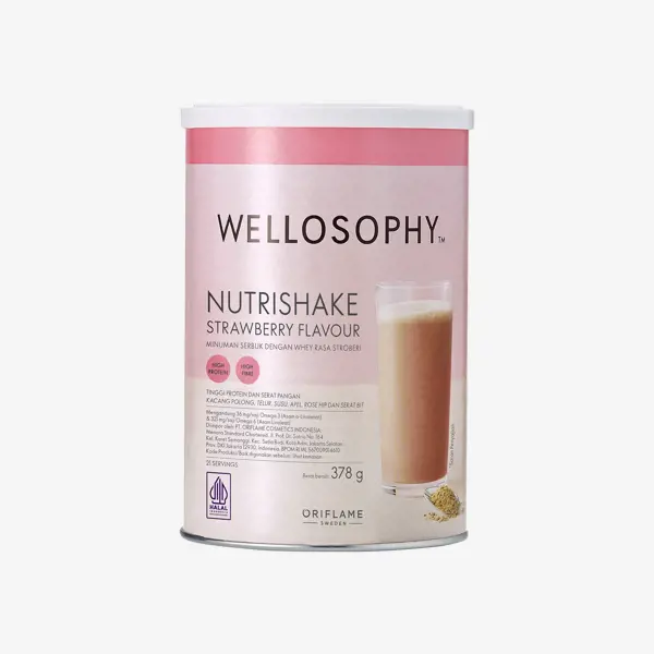 Sebuah kaleng bedak dengan label