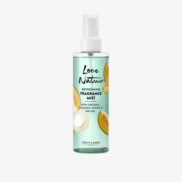 Love Nature izsmidzināms aromāts ar organisku kokosriekstu ūdens un melones ekstraktu