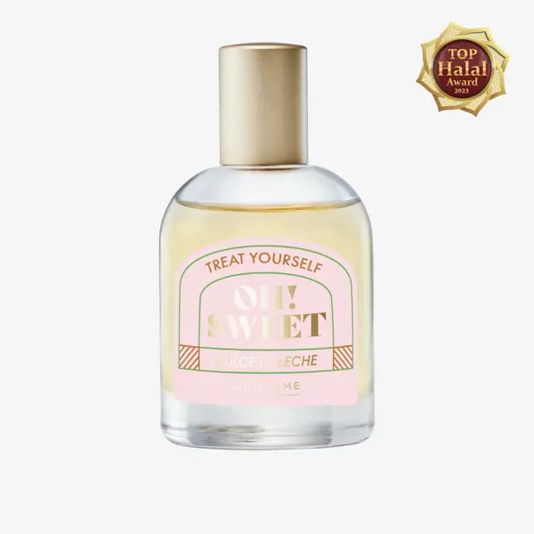 sebotol parfum dengan label