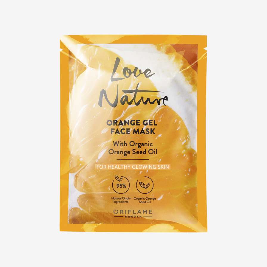 Love Nature gel-maska za lice s organskim uljem sjemenki narandže