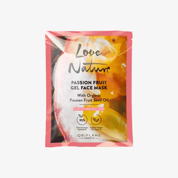 სახის გელისებური ნიღაბი ორგანული მარაკუიათი დატენიანებული კანისთვის Love Nature (ლავ ნეიჩა)