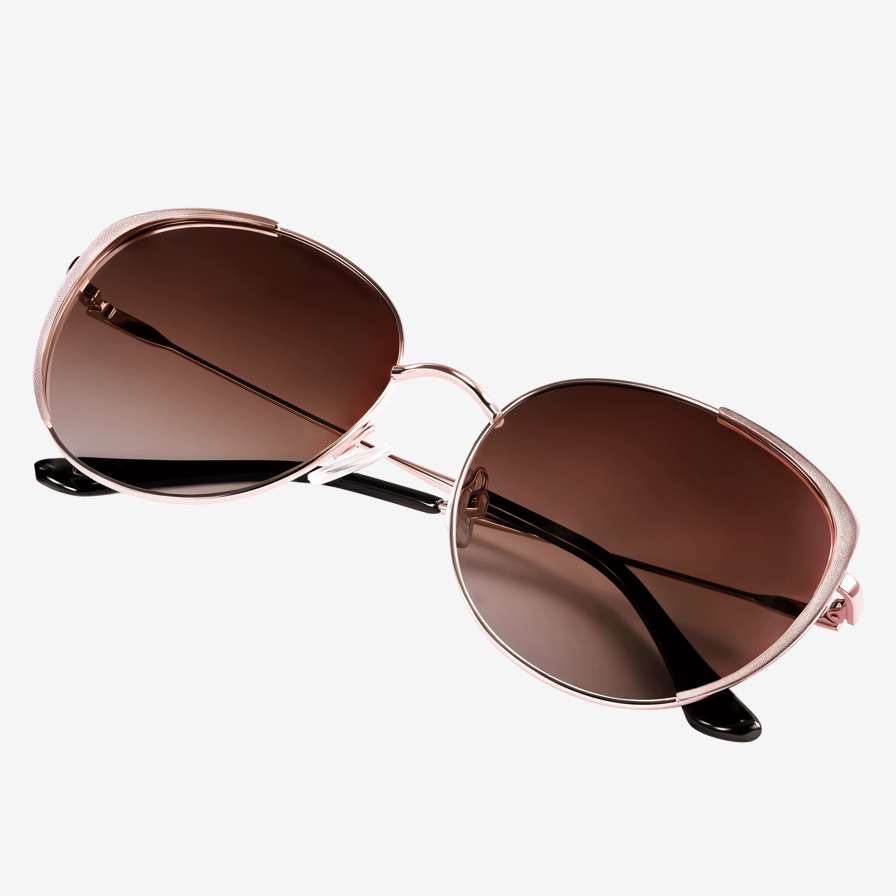 Солнцезащитные очки в оправе под розовое золото