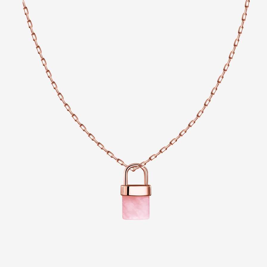 Promo Lock Rose Quartz Necklace