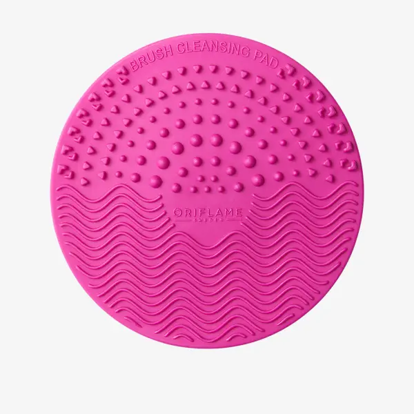 un cercle rose avec des lignes ondulées et des points