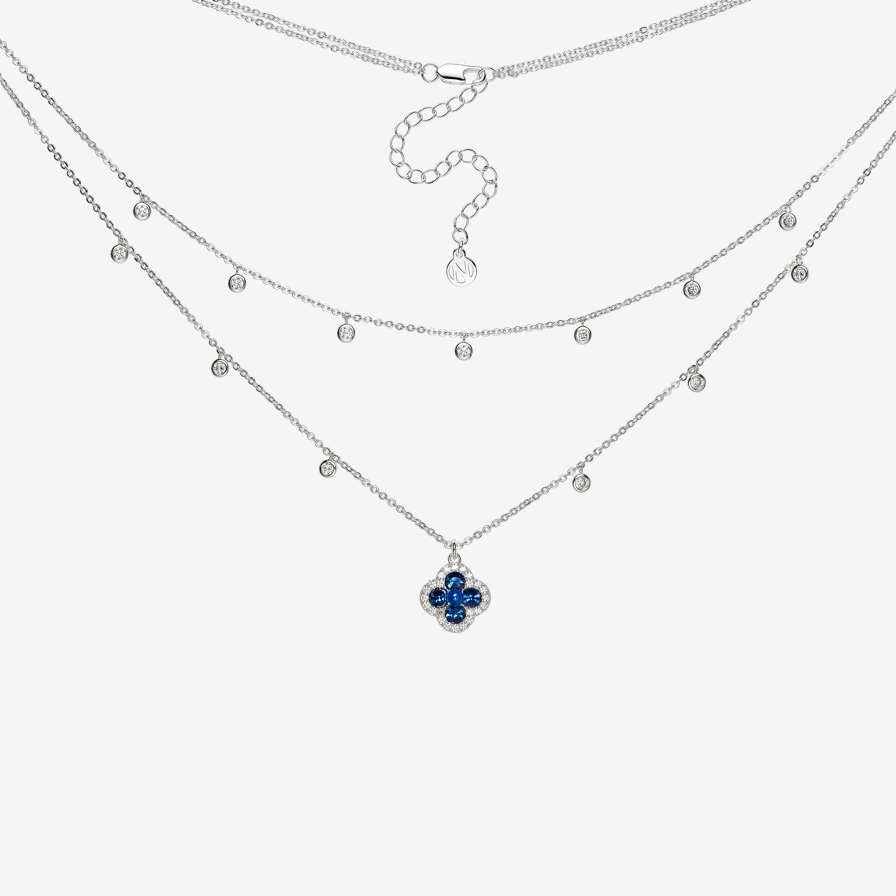 Blue Lapis Ice clover Necklace