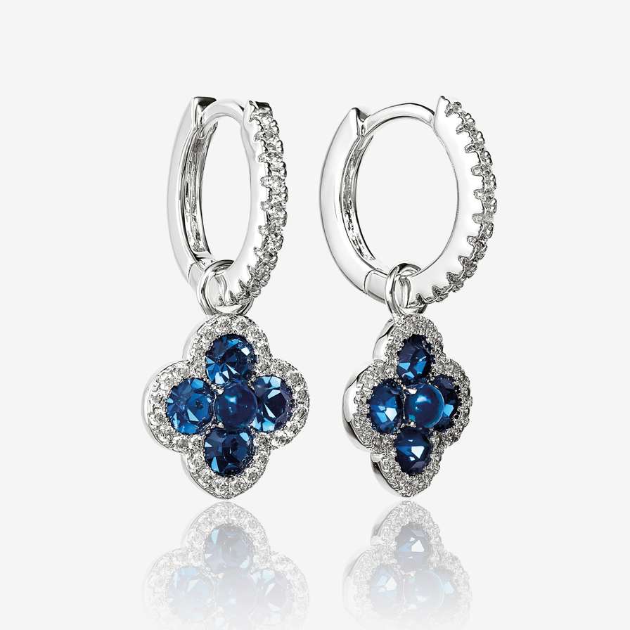 Blue Lapis Ice clover Earrings