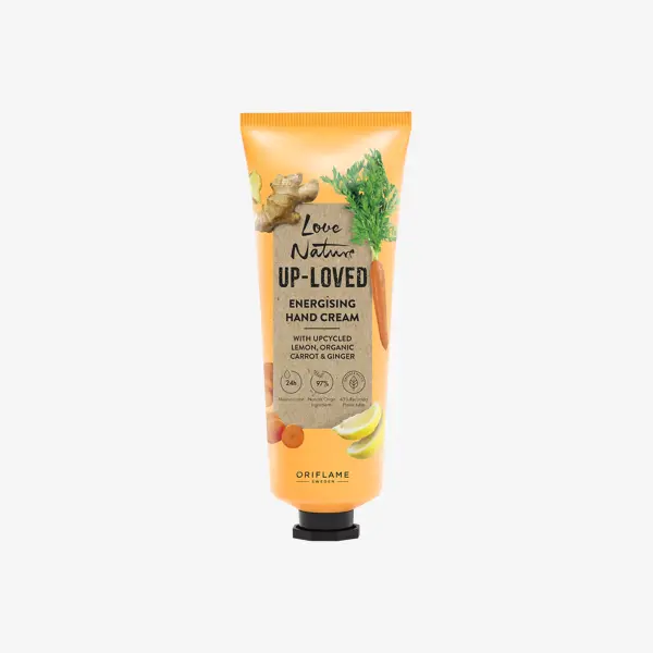 Up-Loved Energising Hand Cream with Upcycled Lemon, Organic Carrot & Ginger