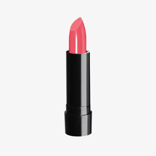 a pink lipstick in a black tube