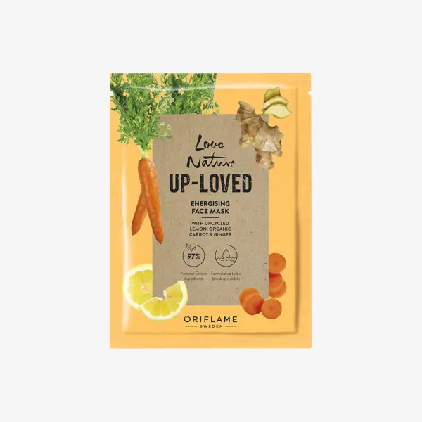 Mascarilla Facial Energizante con Limón Reciclado, Zanahoria Orgánica y Kion Love Nature Up-Loved