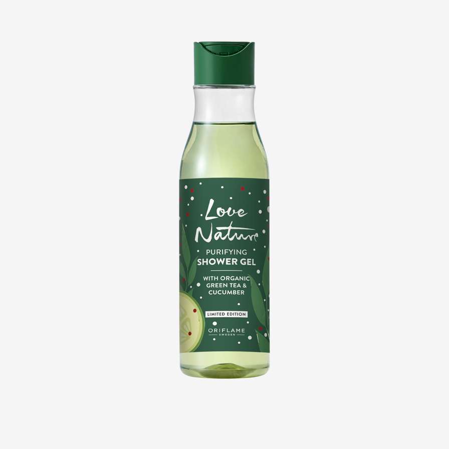 Love Nature Purifying gel za tuširanje sa organskim zelenim čajem i krastavcem