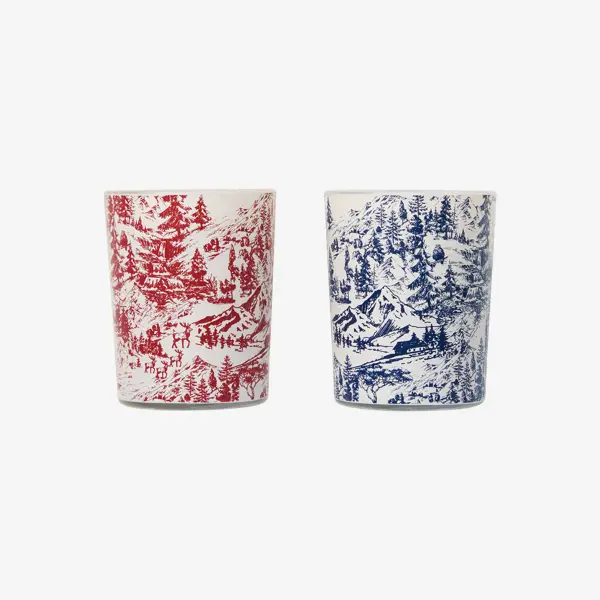 Набор из 2 праздничных свечей в стаканах