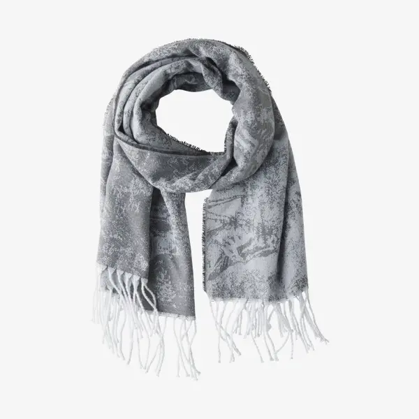 Большой шарф с зимним принтом