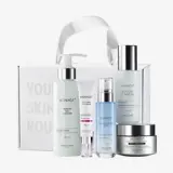 terini parvarish qilish mahsulotlarining bir guruh shishalari