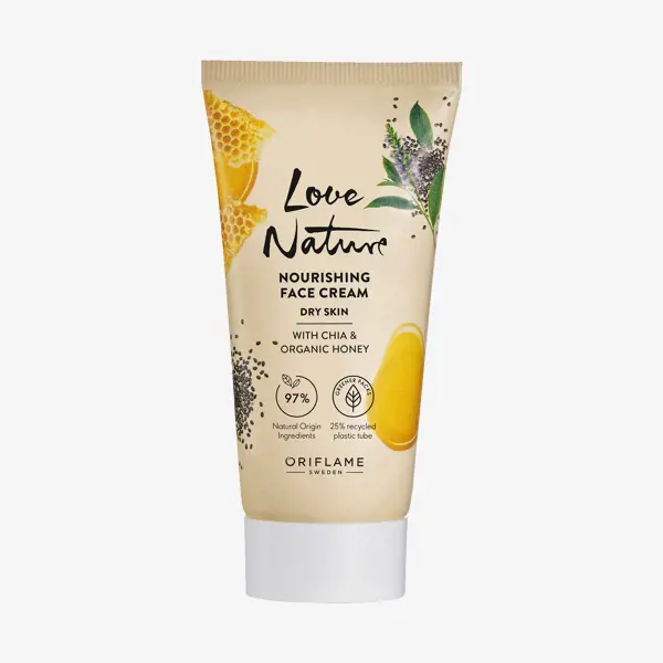Love Nature Nourishing arckrém chia-val és organikus mézzel