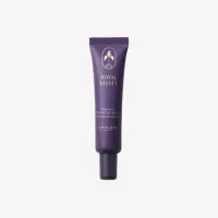 un tubo morado con texto dorado
