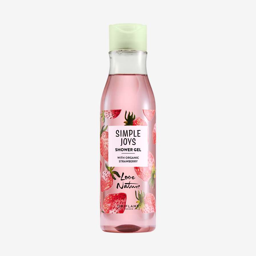 Simple Joys Shower Gel with Organic Strawberry Love Nature