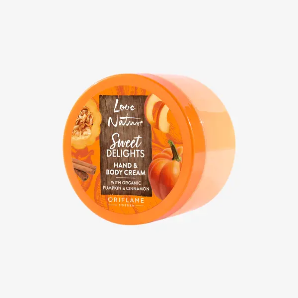 Crema para Manos y Cuerpo con Calabaza y Canela Orgánicas Sweet Delights Love Nature