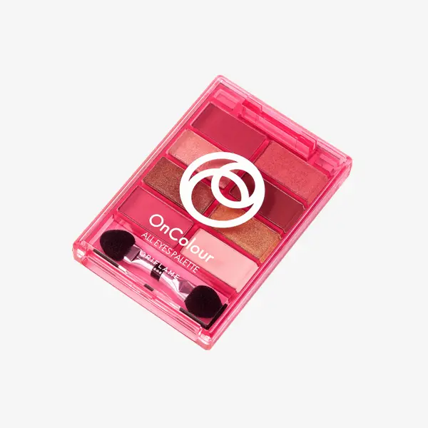 zestaw różowych i brązowych cieni do powiek