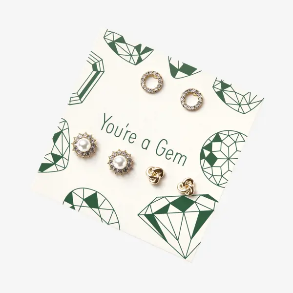 Обици Hidden Gems - 3 чифта