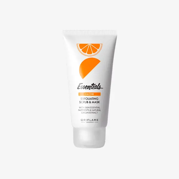 a white tube with orange design