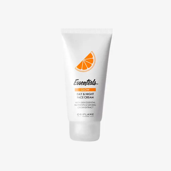a white tube with orange logo