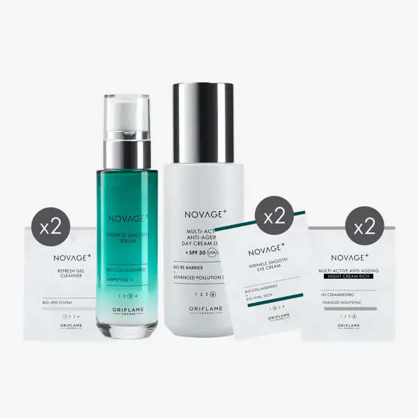 Novage+ Wrinkle Smooth set za isprobavanje rutine kombinovanih tekstura