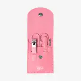 a pink case with tools