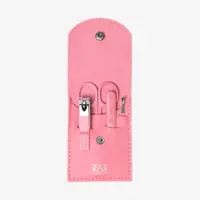 ett rosa etui med verktyg