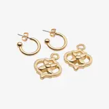 zestaw złotych kolczyków