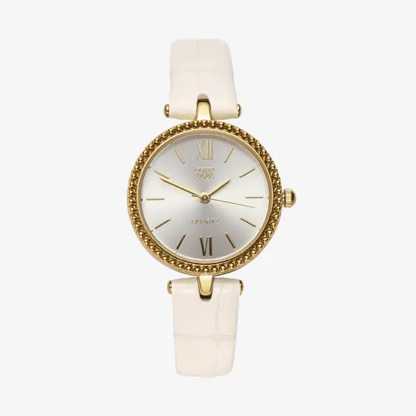a white and gold watch