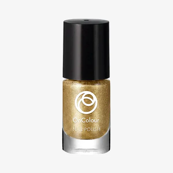 a bottle of gold nail polish