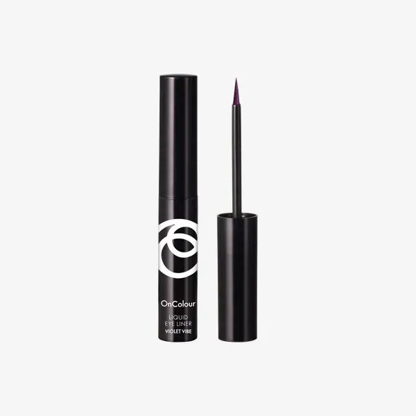 a black tube with a purple liquid eyeliner