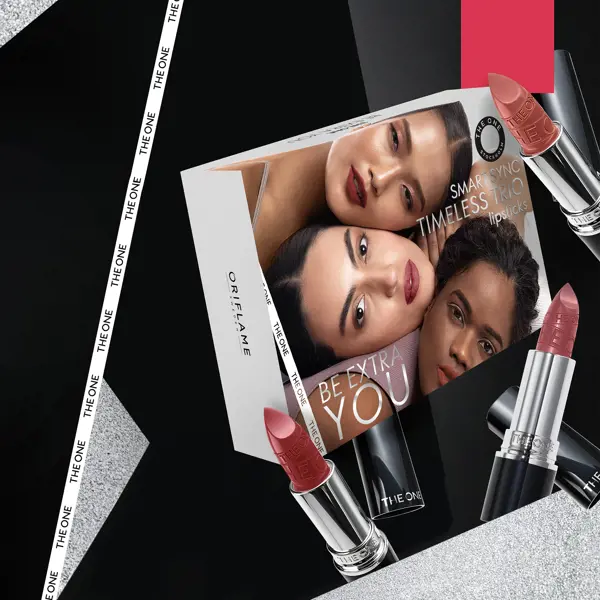 a group of women with lipsticks on a black and white background