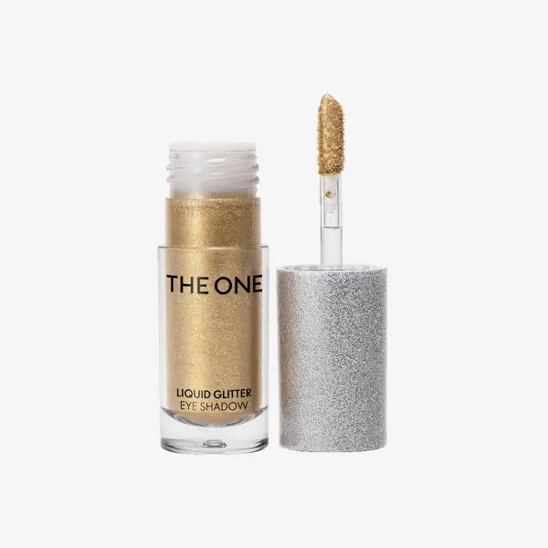 un maquillage pailleté doré et argenté
