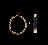 bir kolye ve bir şişe parfüm