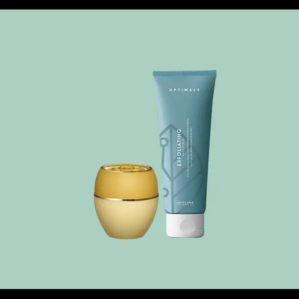 bir krem şişesi ve bir kap