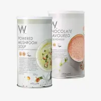 un grupo de latas de sopa