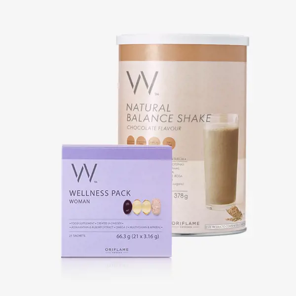 WellnessPack Woman Food Supplement + Natural Balance Shake Chocolate Flavour