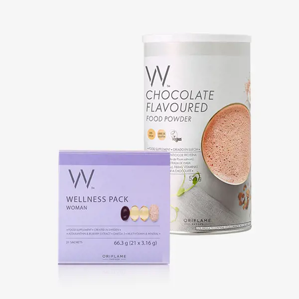 WellnessPack Woman Food Supplement + Chocolate Flavoured Food Powder