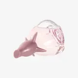 un frasco rosa con tapón puntiagudo