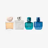 un grupo de frascos de perfume