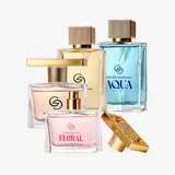 un grupo de frascos de perfume