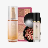 un grupo de productos de maquillaje