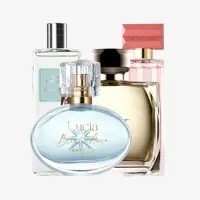 un grupo de frascos de perfume